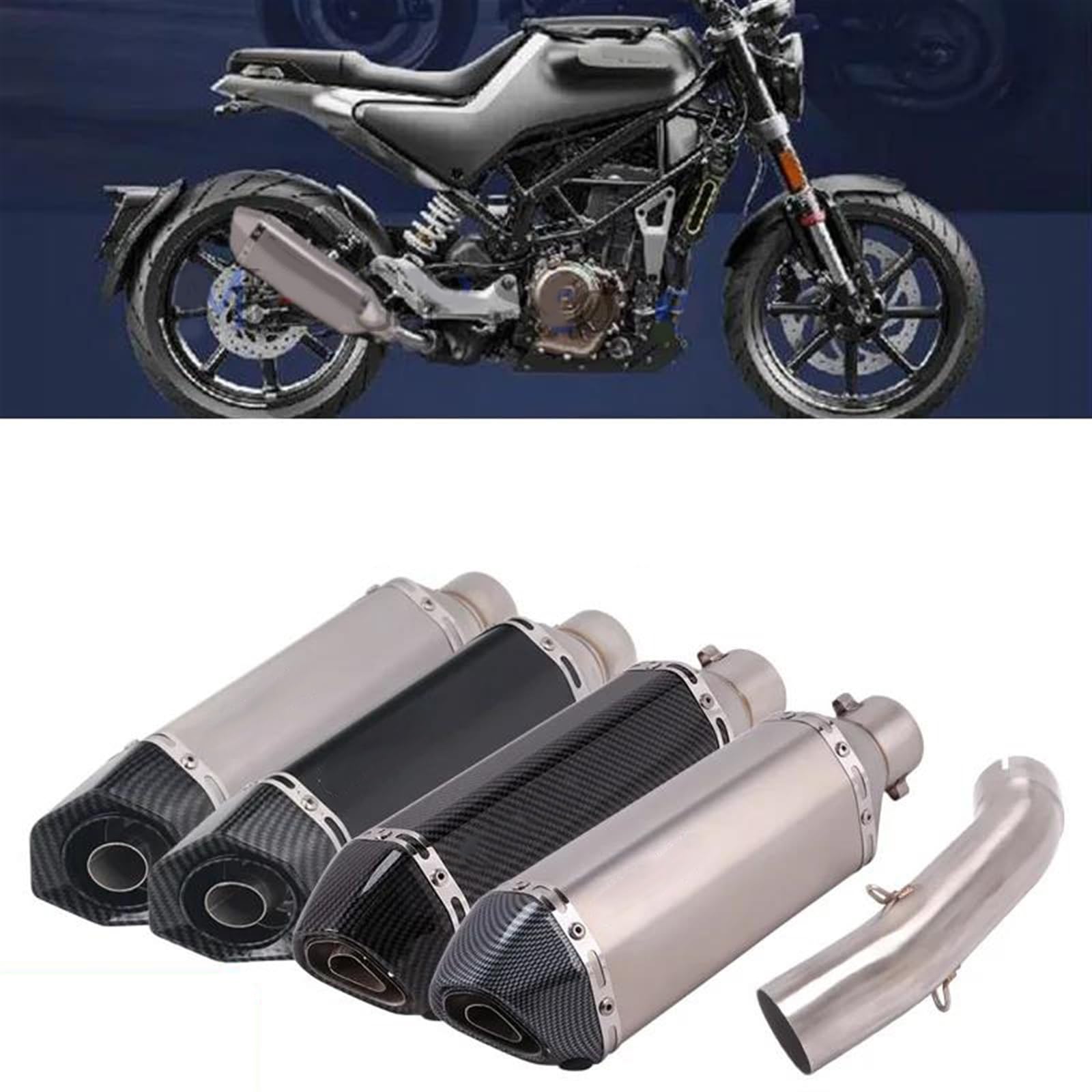 スリップオン オートバイ排気管 51MM マフラーエスケープ モト ミドル